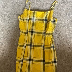 Yellow plaid dress